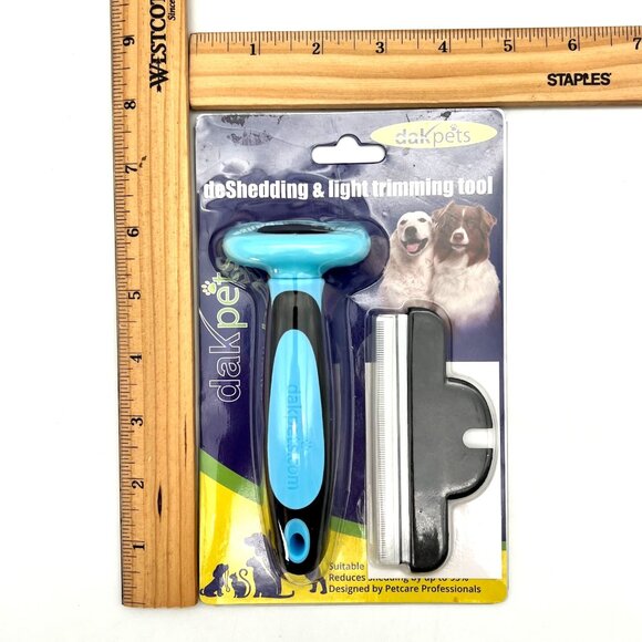 DakPets DeShedding & Light Trimming Tool Dogs & Cats Reduce Fur Shedding 4" New - Picture 6 of 7